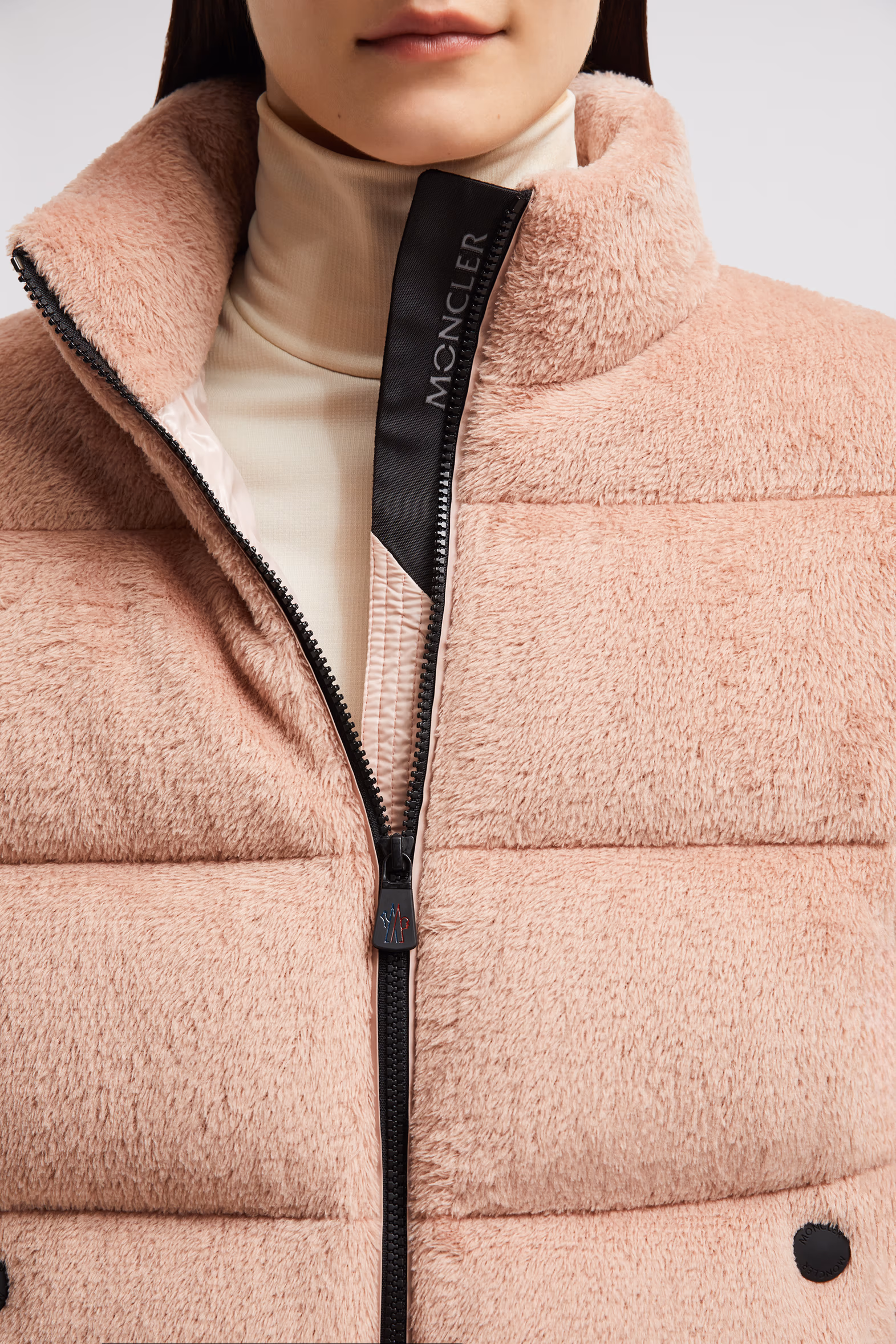 Plumífero corto con capucha Ayse Polartec® Mujer Rosado Moncler 6